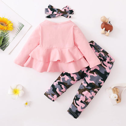 Baby Girl Clothes Infant Toddler Girl Clothes Fall Winter Outfits Long Sleeve Ruffle Tops Girls Pants Sets 3-24M