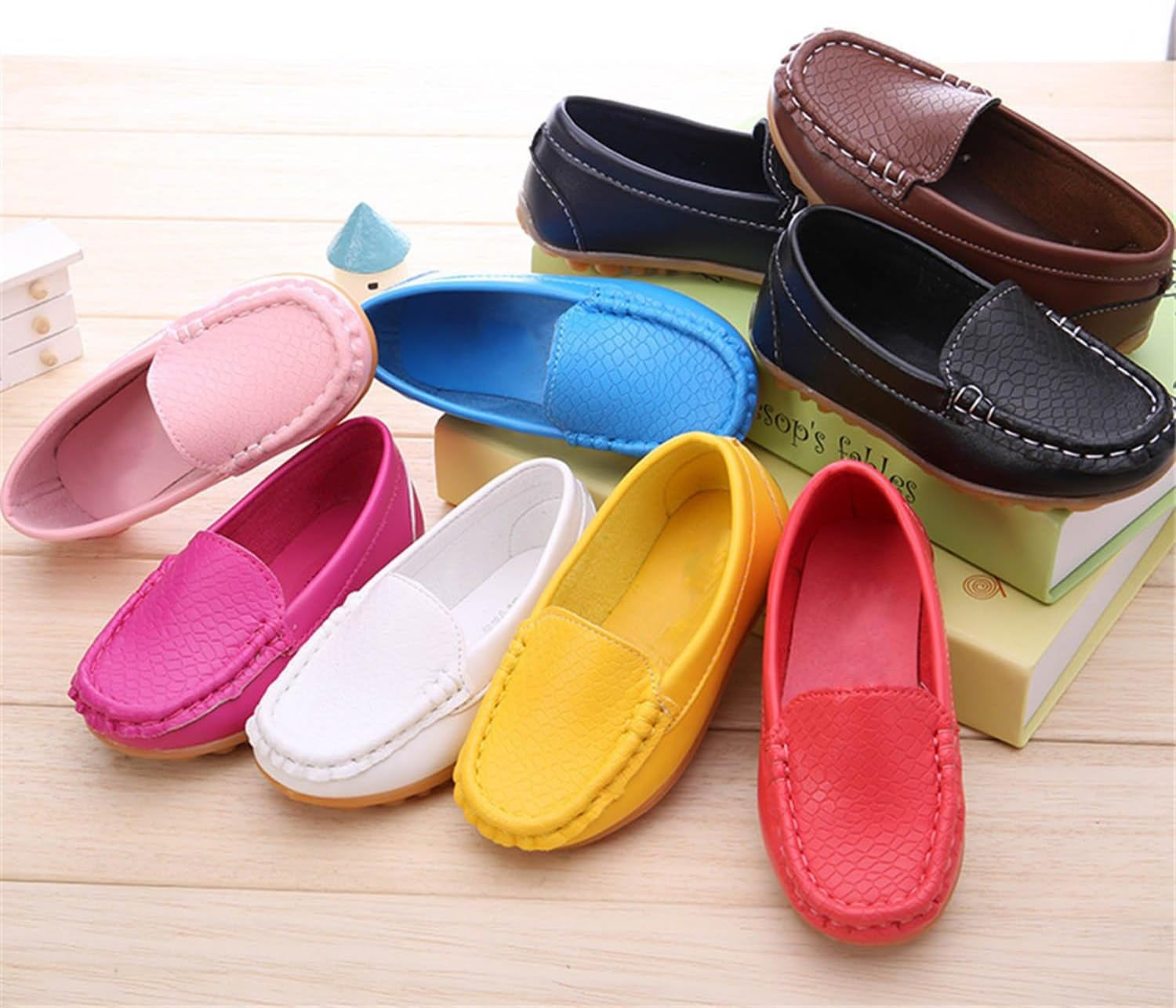 Toddler Little Kid Boys Girls Soft Slip on Loafers Dress Flat Shoes