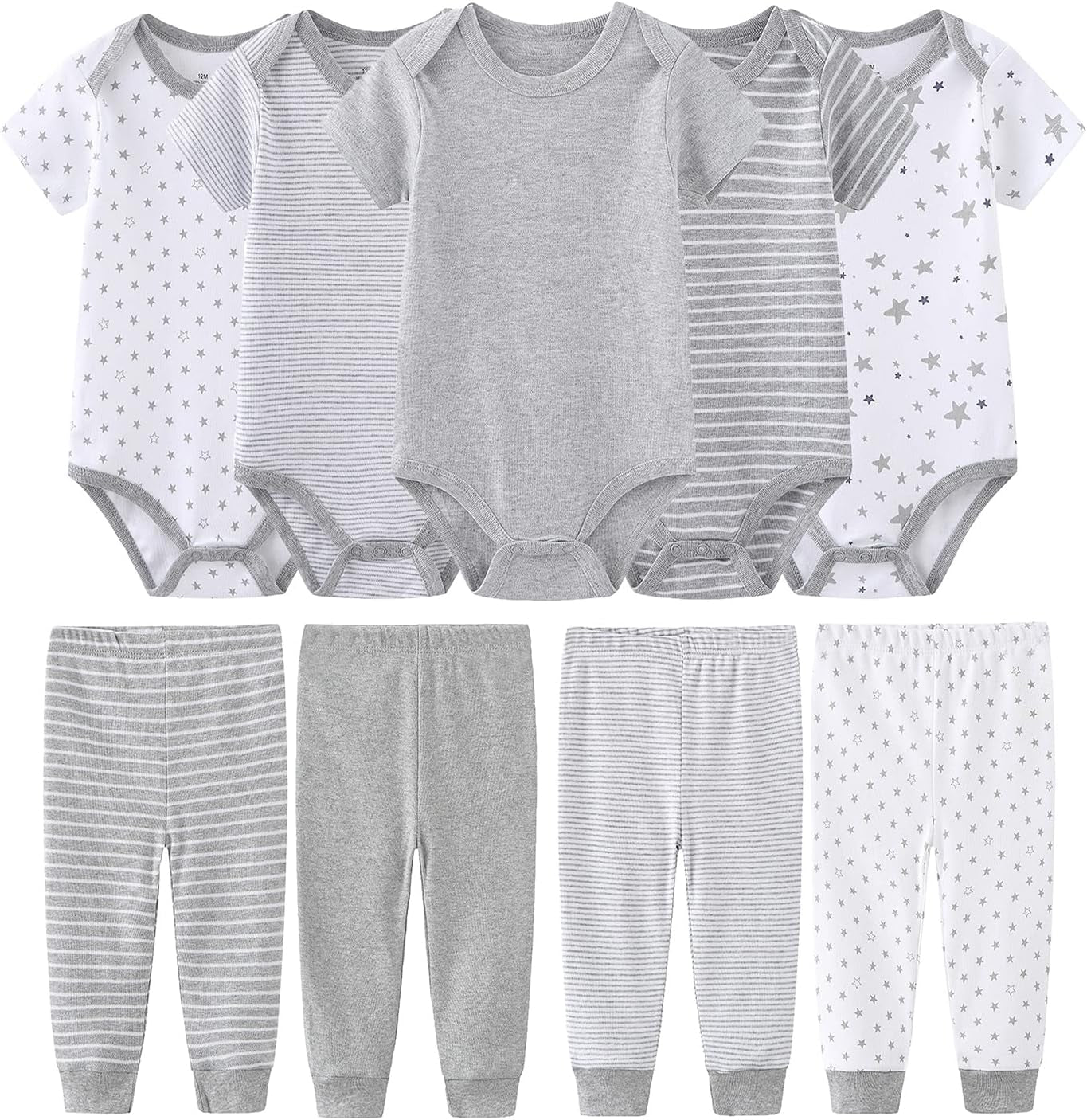 Newborn Baby Clothes Set Onesies Short Sleeve Baby Boy Pants Baby Girl Bodysuits Baby Layette Sets