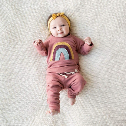 Newborn Baby Girls Clothes Cotton Suit Cute Baby Kid Infant Toddler Play Wear Fall Winter Rainbow Outfits