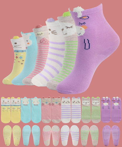 Baby Toddler Girls Animal Grip Tube Socks Anti-Skid Cartoon Newborn, Infant, Baby and Toddler Socks